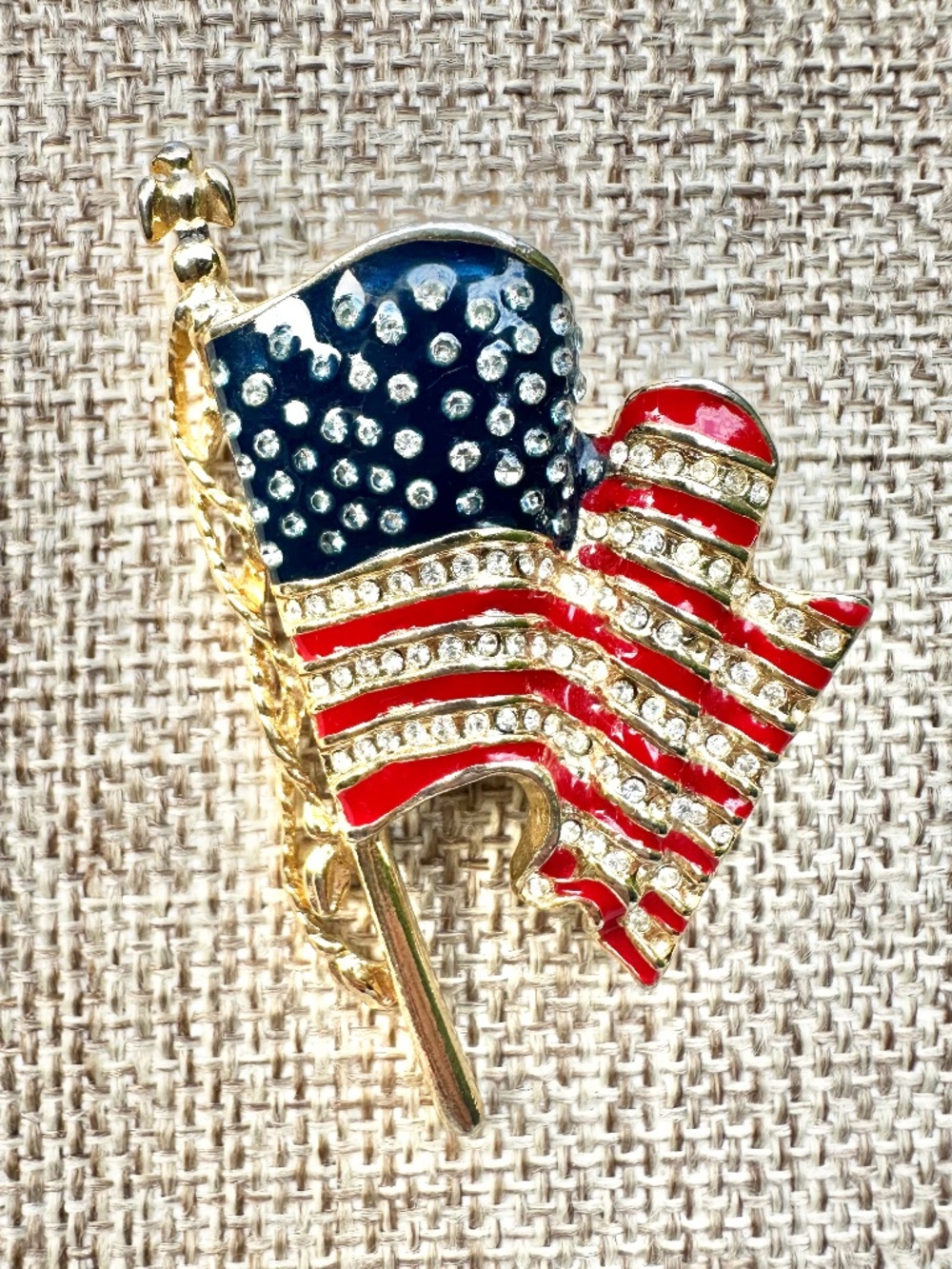 USA Flag Brooch Monet 9/11 Tribute